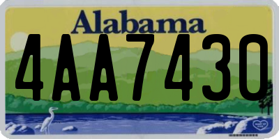 AL license plate 4AA7430