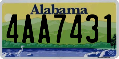 AL license plate 4AA7431