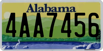 AL license plate 4AA7456
