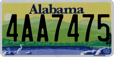 AL license plate 4AA7475