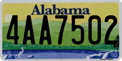AL license plate 4AA7502