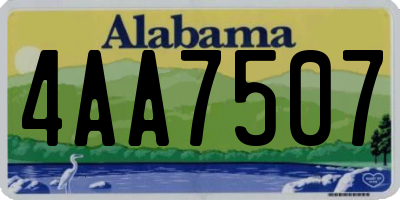 AL license plate 4AA7507