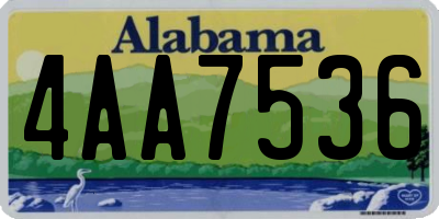 AL license plate 4AA7536