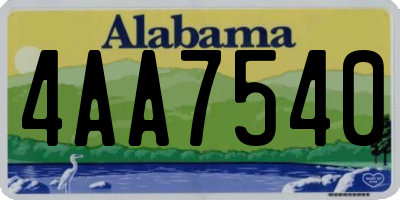 AL license plate 4AA7540