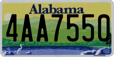 AL license plate 4AA7550
