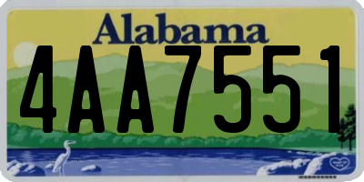 AL license plate 4AA7551