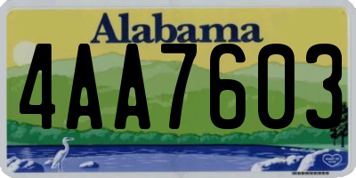 AL license plate 4AA7603