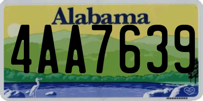 AL license plate 4AA7639
