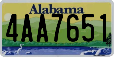 AL license plate 4AA7651