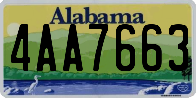 AL license plate 4AA7663
