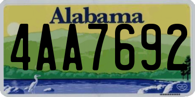 AL license plate 4AA7692