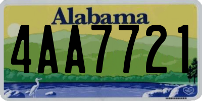 AL license plate 4AA7721