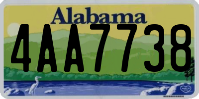 AL license plate 4AA7738