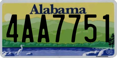AL license plate 4AA7751