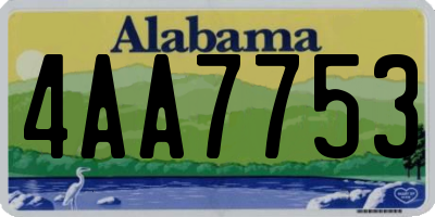 AL license plate 4AA7753