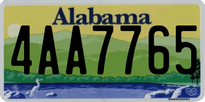 AL license plate 4AA7765