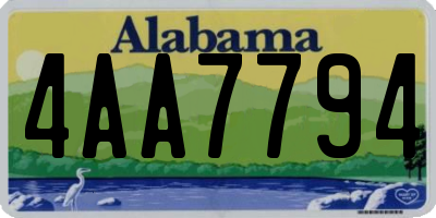 AL license plate 4AA7794