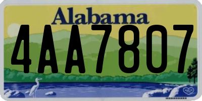 AL license plate 4AA7807