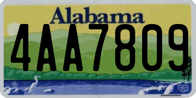 AL license plate 4AA7809