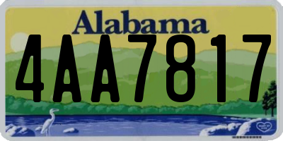 AL license plate 4AA7817