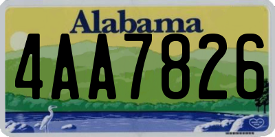 AL license plate 4AA7826