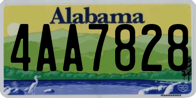 AL license plate 4AA7828