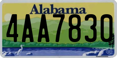 AL license plate 4AA7830