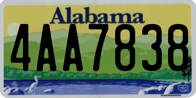 AL license plate 4AA7838