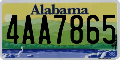 AL license plate 4AA7865