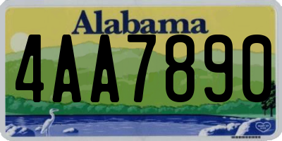AL license plate 4AA7890