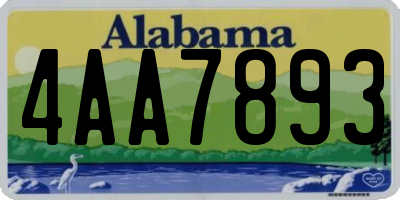 AL license plate 4AA7893
