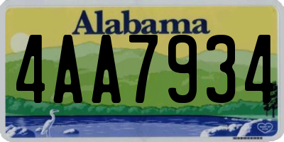 AL license plate 4AA7934