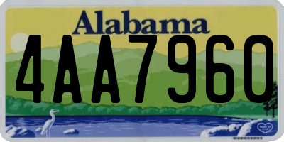 AL license plate 4AA7960