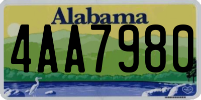 AL license plate 4AA7980