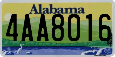 AL license plate 4AA8016