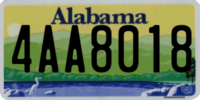 AL license plate 4AA8018