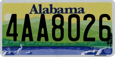 AL license plate 4AA8026