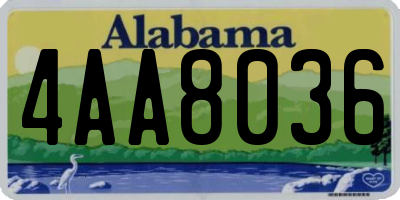 AL license plate 4AA8036