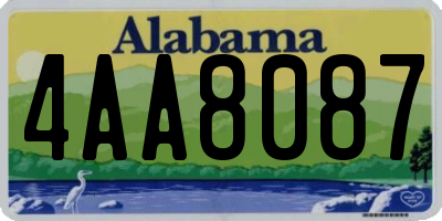 AL license plate 4AA8087