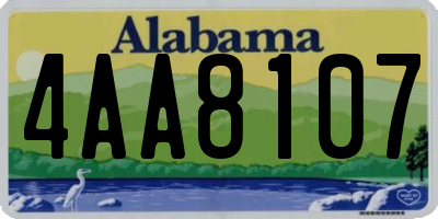 AL license plate 4AA8107