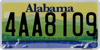 AL license plate 4AA8109