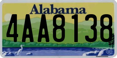 AL license plate 4AA8138