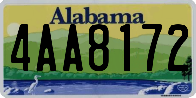 AL license plate 4AA8172