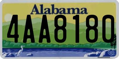 AL license plate 4AA8180