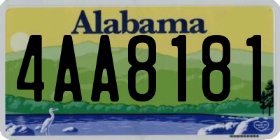 AL license plate 4AA8181
