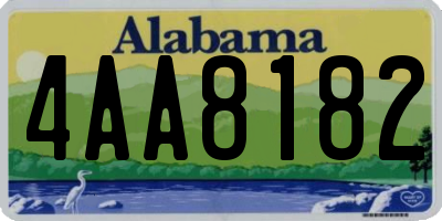 AL license plate 4AA8182