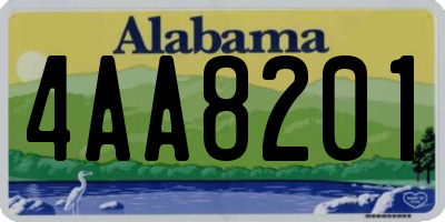 AL license plate 4AA8201