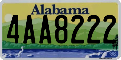 AL license plate 4AA8222