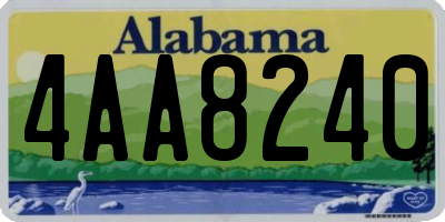 AL license plate 4AA8240
