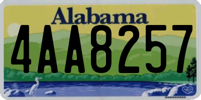 AL license plate 4AA8257